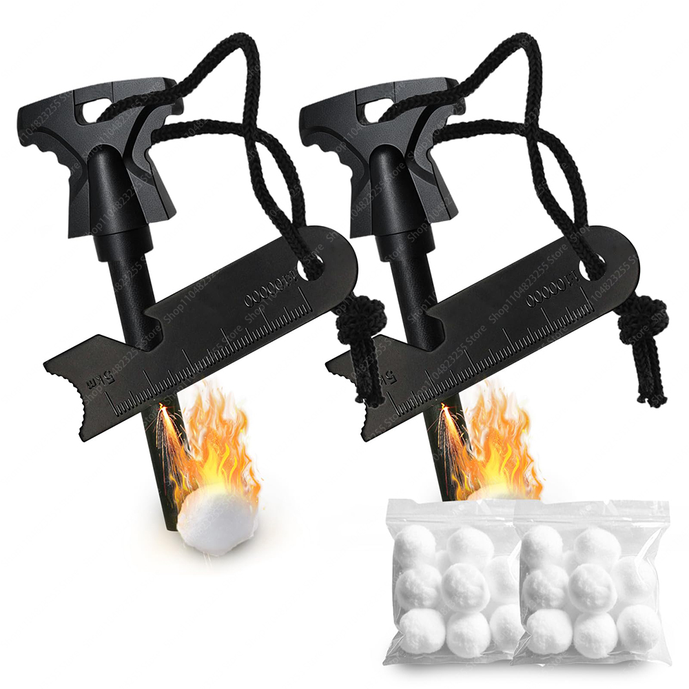 Ferro Rod Striker - 2PCS Magnesium Fire Starter Striker High