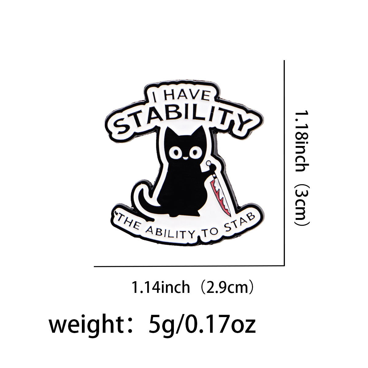 Cute Black Cat With Knife Enam - Edc Everyday Carry Knives recensie en prijs