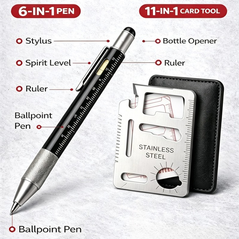 Men Gifts 6-in-1 Multitool Pen - Edc Carry Card recensie en prijs