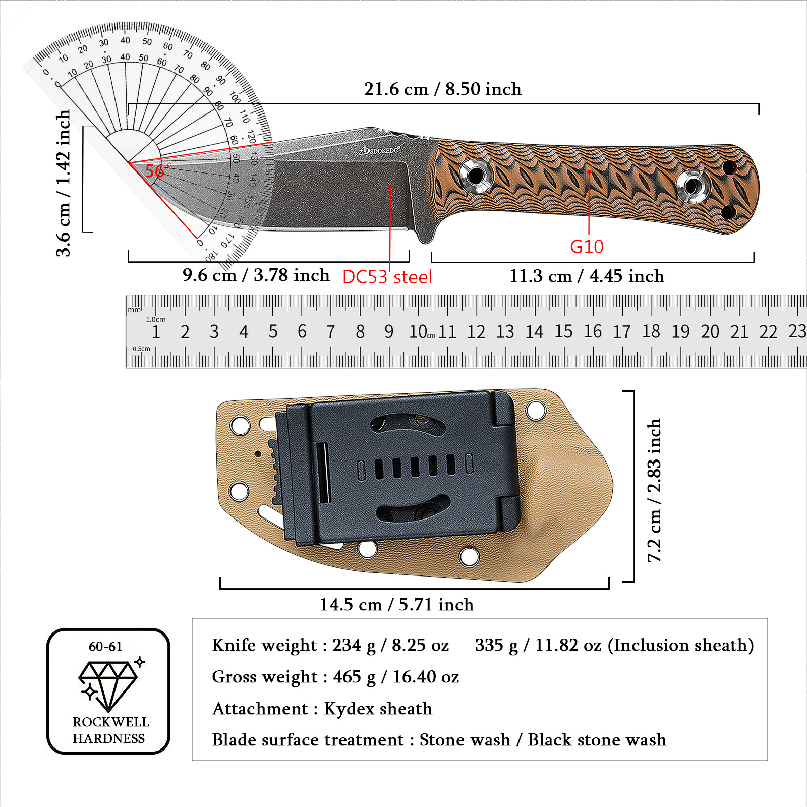 SDOKEDC Portable EDC Carry Cut - Edc Carry Fixed Blade Knife recensie en prijs